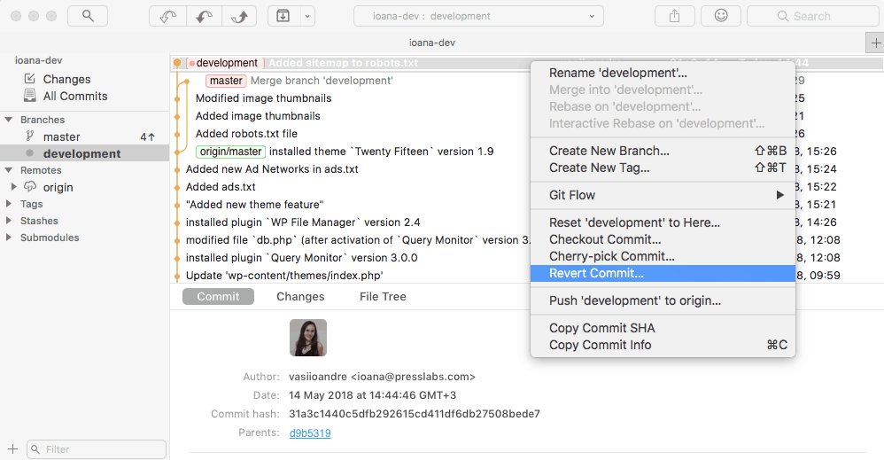 revert to master git revert to master git