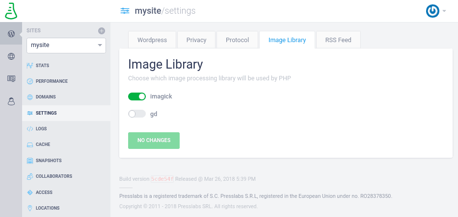 Image Library Settings